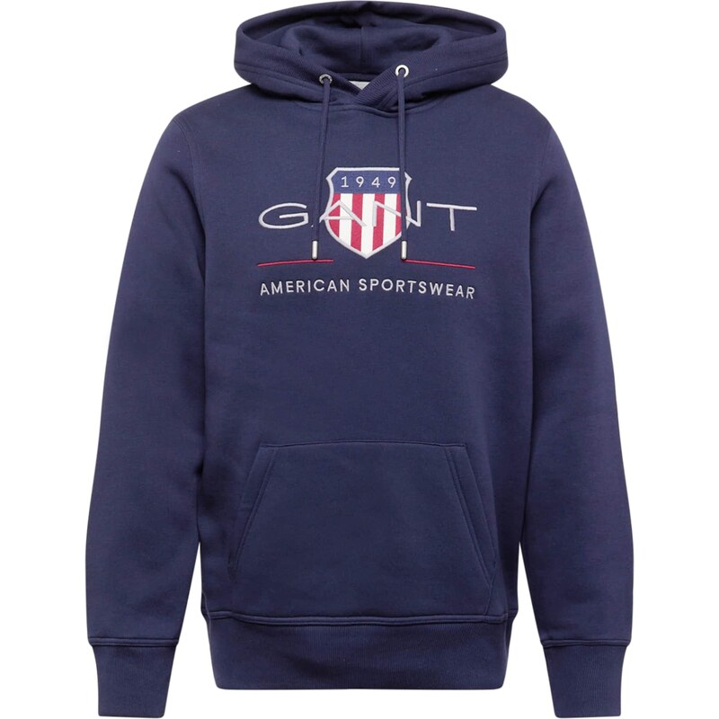 GANT Mikina námornícka modrá / svetlosivá / červená / biela 44221042