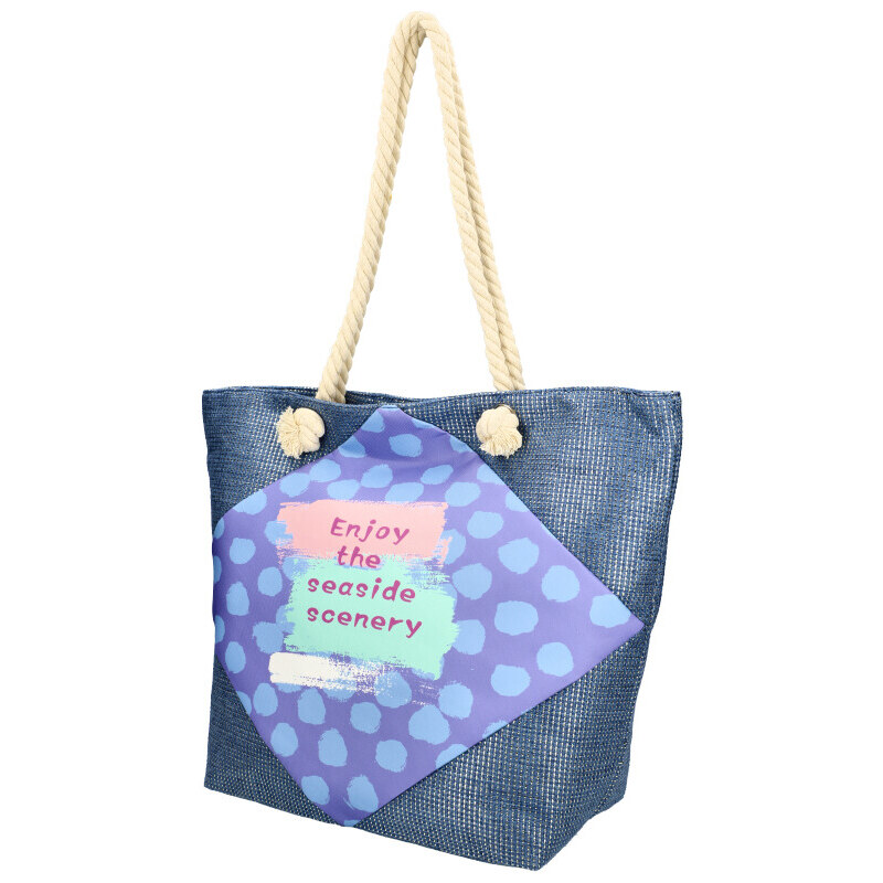 Linea Moda Veľká moderná plážová taška modrá 44198718