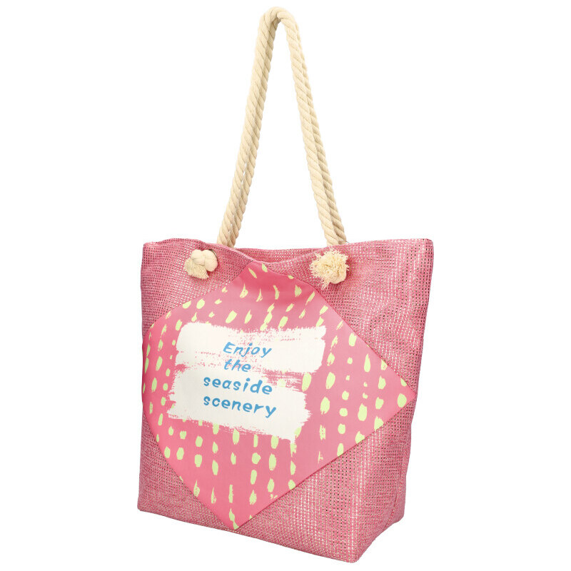 Linea Moda Veľká moderná plážová taška ružová 44198720