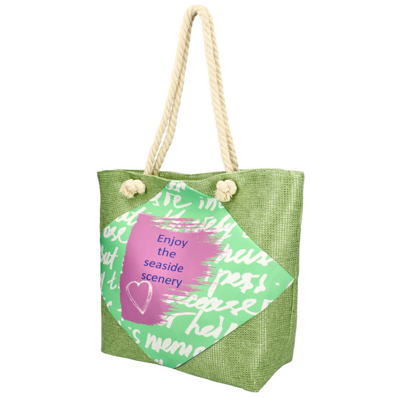 Linea Moda Veľká moderná plážová taška zelená 44198721