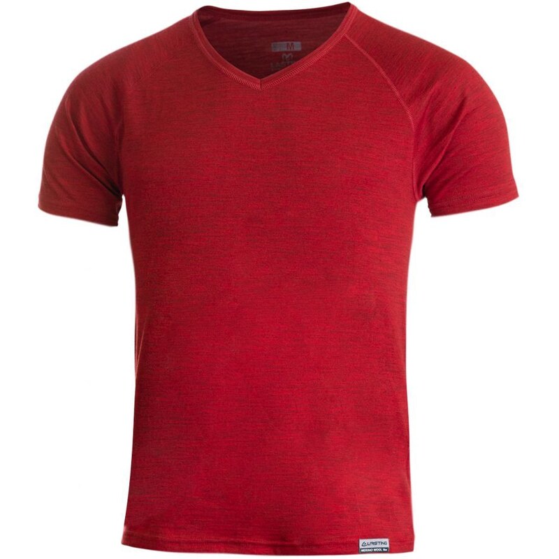 Lasting pánske merino tričko do V VIDO červené