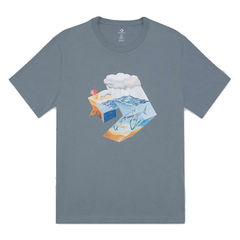 Converse Star Chevron Ocean T-Shirt - Pánske - Tričko Converse - Modré 66357326