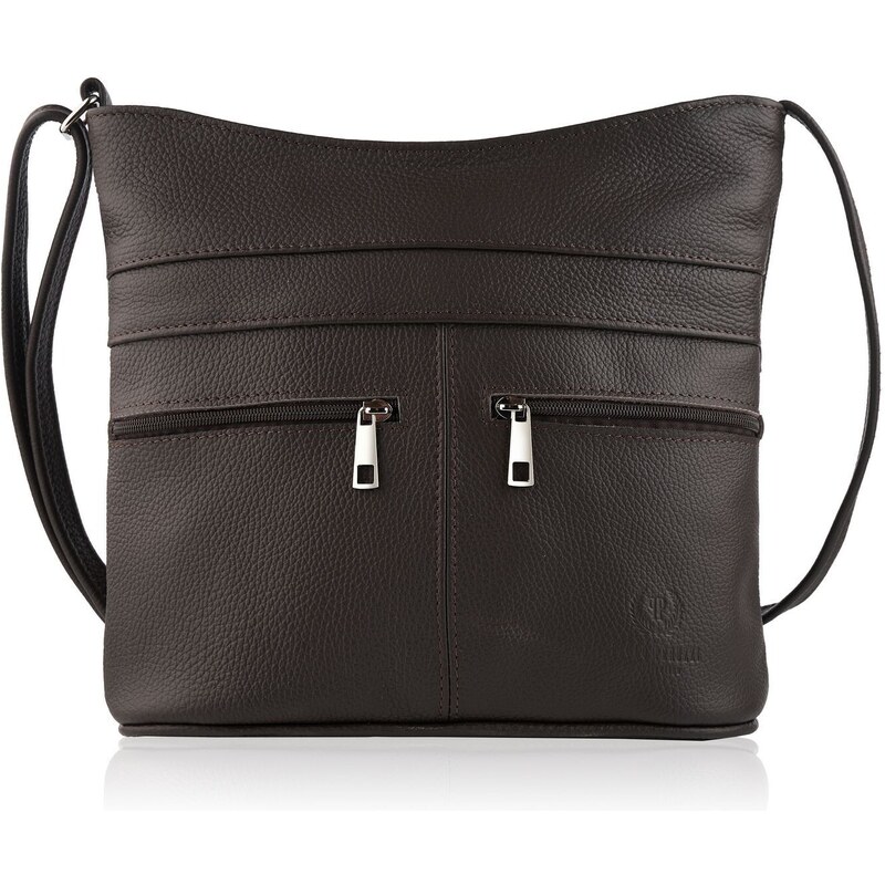 PAOLO PERUZZI Dámska kožená crossbody kabelka | hnedá Z-53-BR 44178441