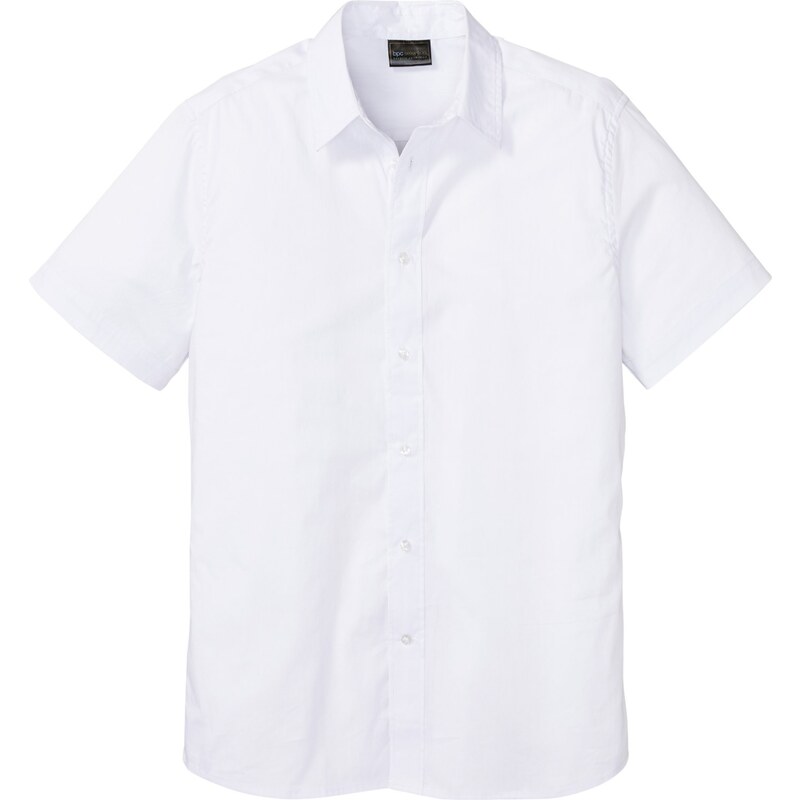 bonprix Košeľa s krátkym rukávom Slim Fit, farba biela 67309016
