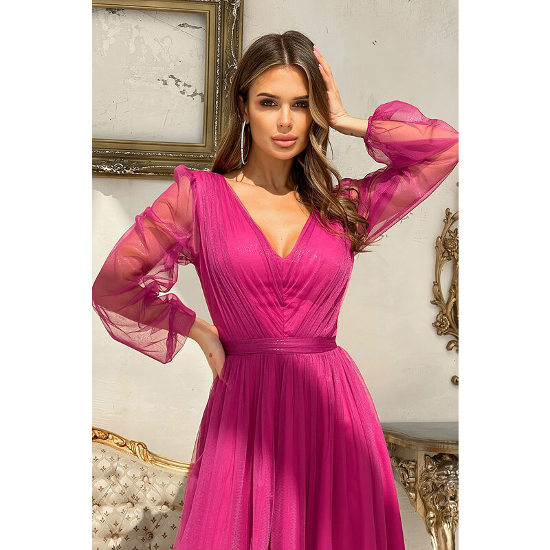 Glara Trblietavé tylové šaty 44248382