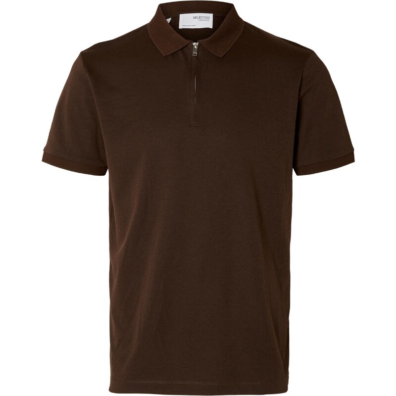 SELECTED Tričko SLHFave čokoládová 64113851