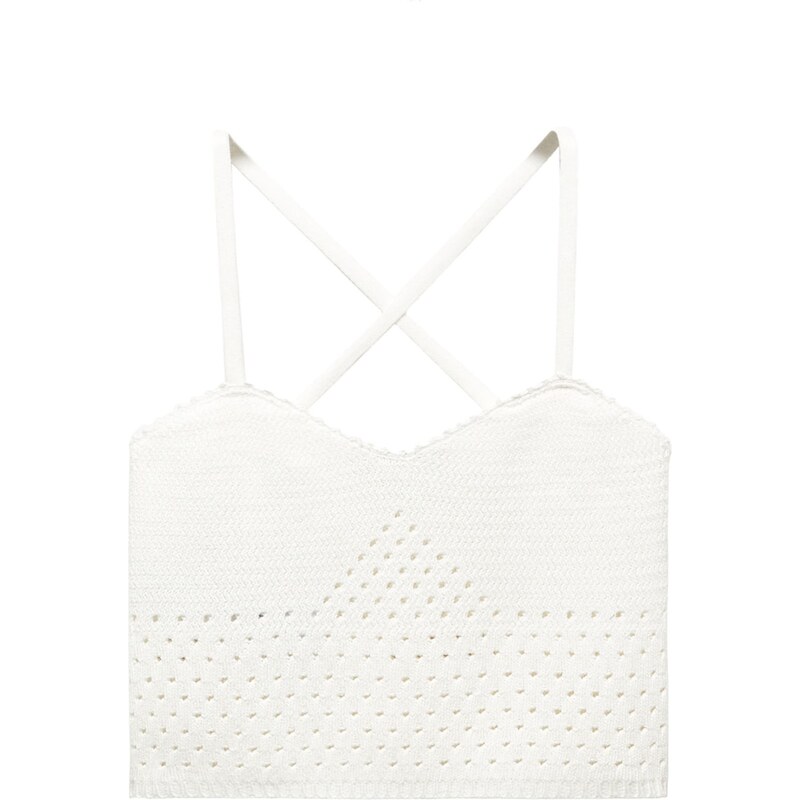 MANGO Vyšívaný top nebielená 44632426