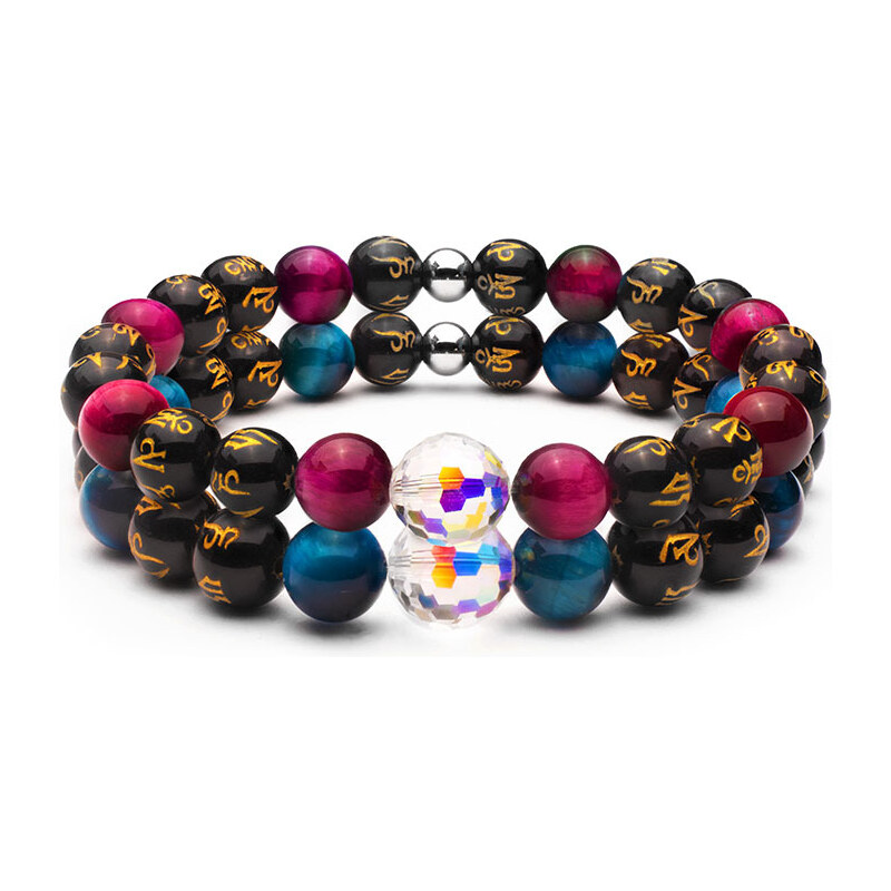 BudNej Náramky pre páry DISCO BALL Swarovski z tigrieho oka a 44432790