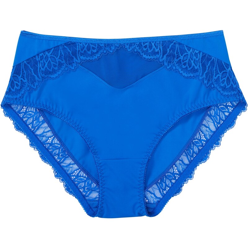 bonprix Maxi nohavičky s jemnou čipkou, farba modrá 45054389