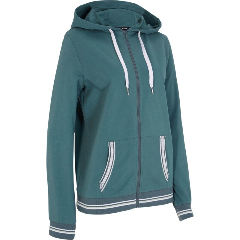 bonprix Mikinová bunda z bio bavlny, farba zelená 44847446