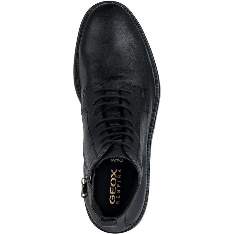 Kožená obuv Geox U AURELIO B pánske, čierna farba, U36F7B 000TU C9999