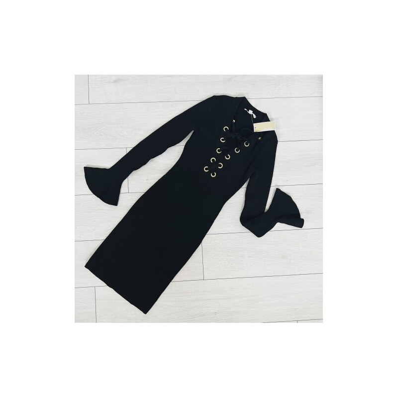 Michael Kors šaty čierne so zvonovým rukávom