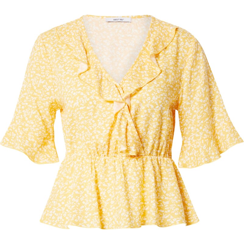 ABOUT YOU Tričko Tabea žltá / biela 54253843
