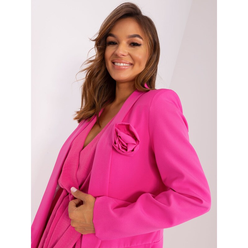 Italy Moda Námornícke ružové sako bez gombíka 60337427