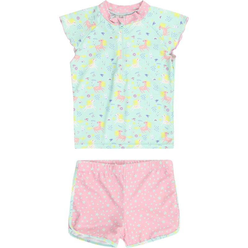 PLAYSHOES Jednodielne plavky pastelovo zelená / ružová 44380178