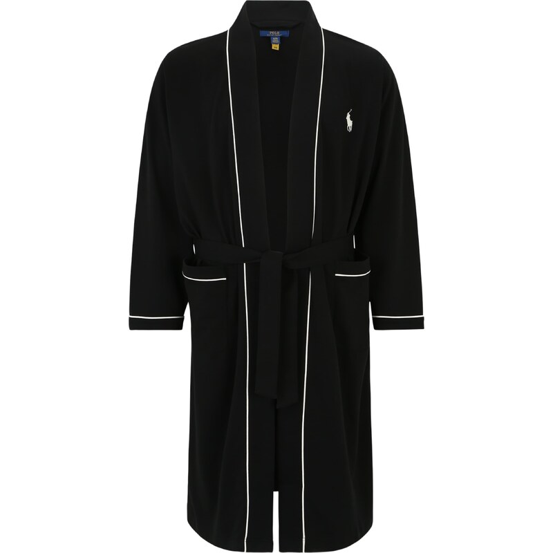 Polo Ralph Lauren Dlhý župan čierna / biela 66999858