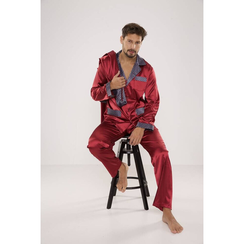Pánske saténové pyžamo DE LAFENSE 939 35529329