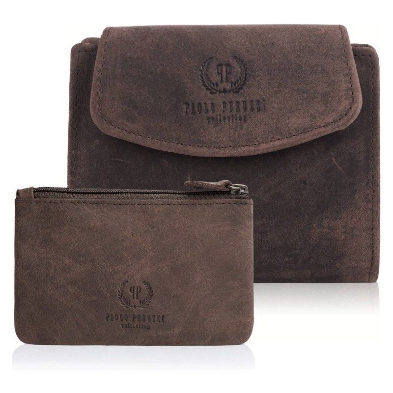 PAOLO PERUZZI Darčeková sada - Dámska kožená peňaženka a puzdro na 44428405