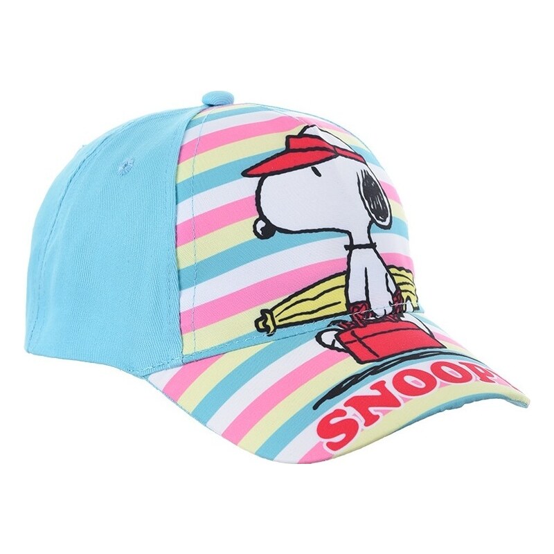 Svetlomodrá šiltovka s farebnými pruhmi Snoopy 44430926
