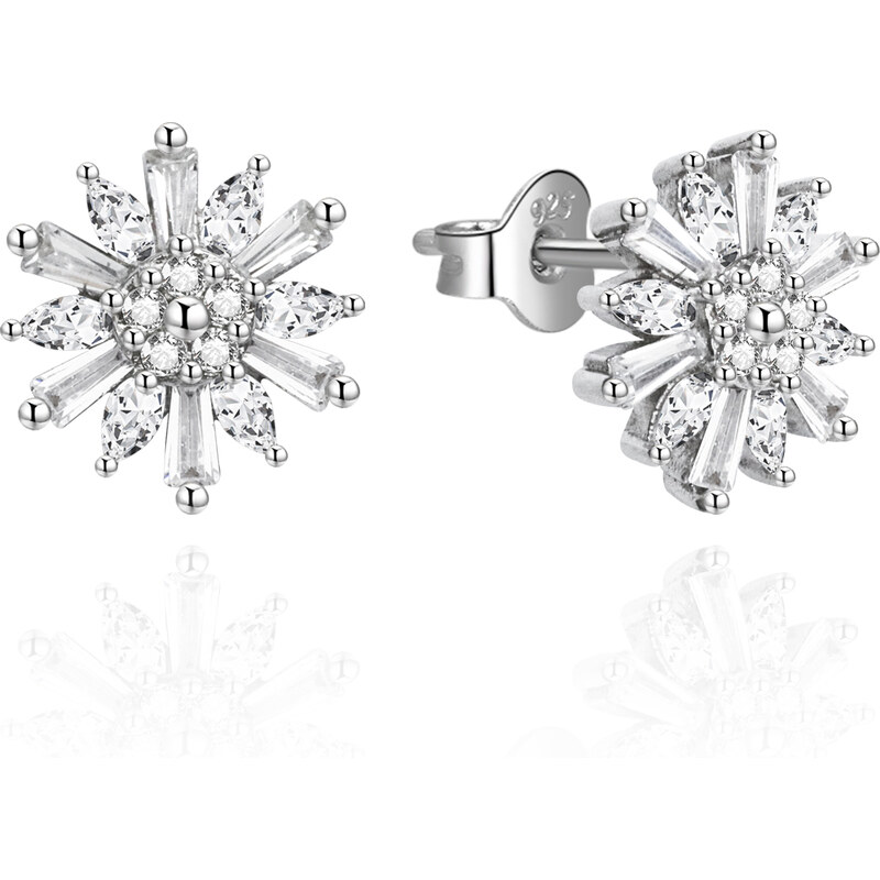 Beneto Trblietavé strieborné náušnice so zirkónmi AGUP2725 66592722