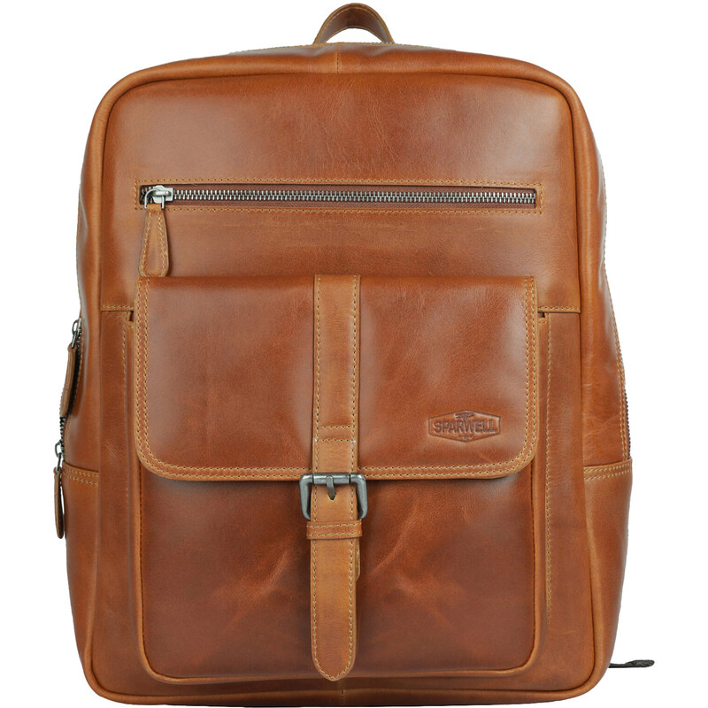 Kožený batoh Sparwell London - koňak 44441195