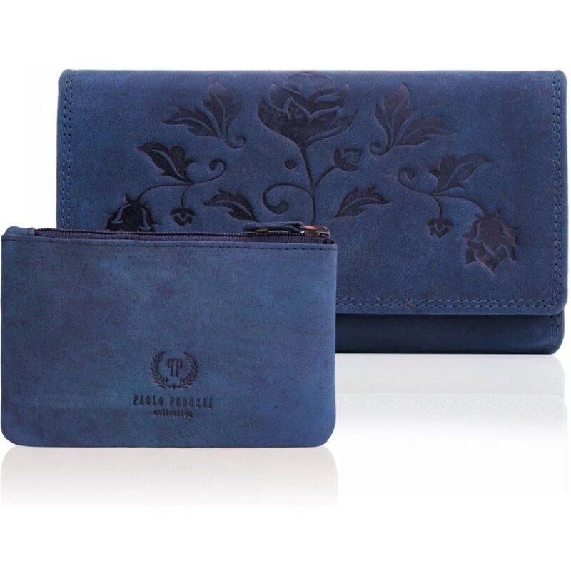 Paolo Peruzzi Dámska peňaženka + puzdro na kľúče ZUP-37-DB | modrá ZUP 44442054