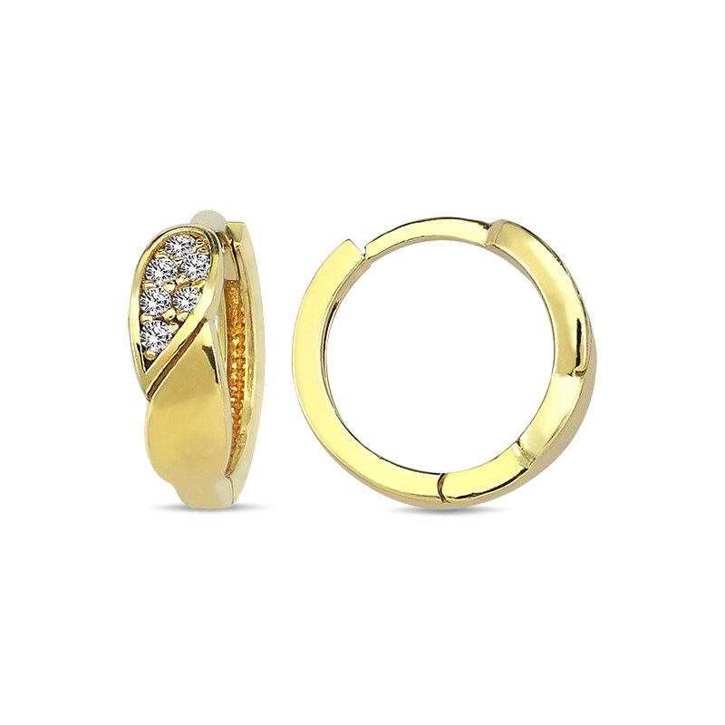 Lillian Vassago Zlaté krúžkové náušnice so zirkónmi 1,2 cm LLV98 61672765