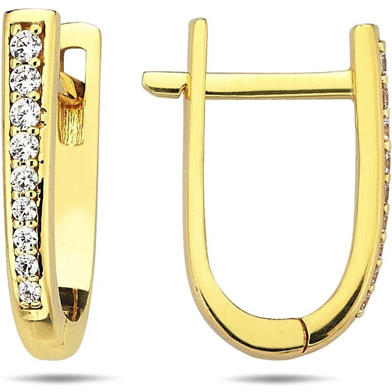 Lillian Vassago Zlaté náušnice so zirkónmi na francúzsky patent LLV98 46723995