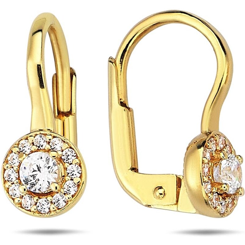 Lillian Vassago Zlaté náušnice na patent so zirkónmi LLV98-GER033Y 49455269