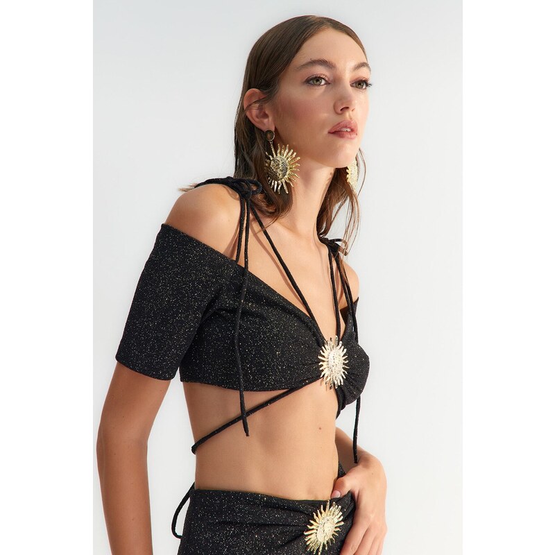 E-shop Trendyol X Zeynep Tosun Čierne slnečné okuliare Doplnok Podrobné
