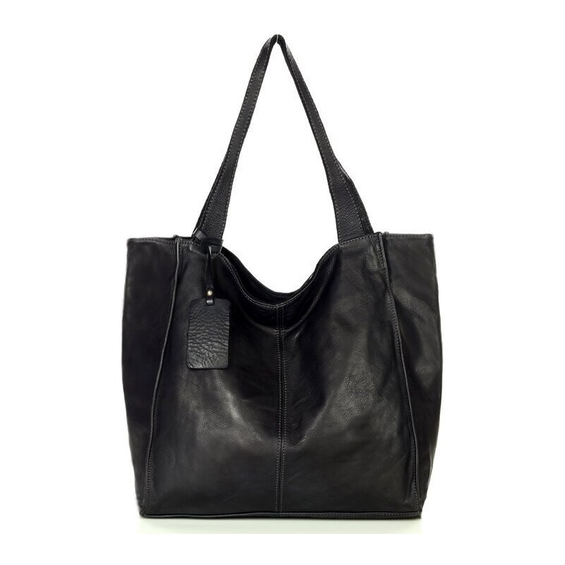 Marco Mazzini handmade MARCO MAZZINI Kožená shopper kabelka | čierna 34840384