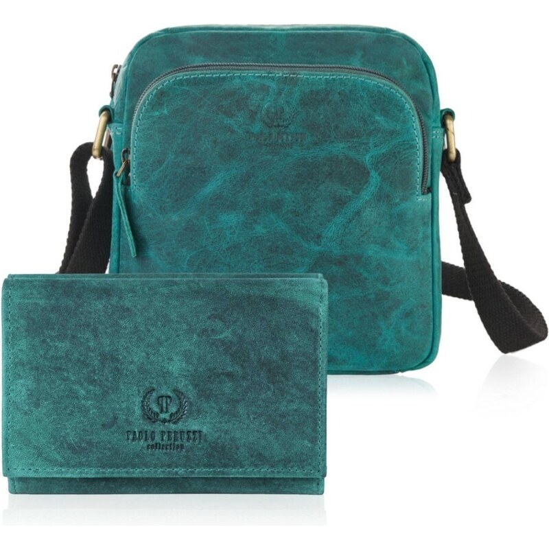 Paolo Peruzzi Dámsky set - Crossbody taška a peňaženka ZUP-74-GR | 44461119