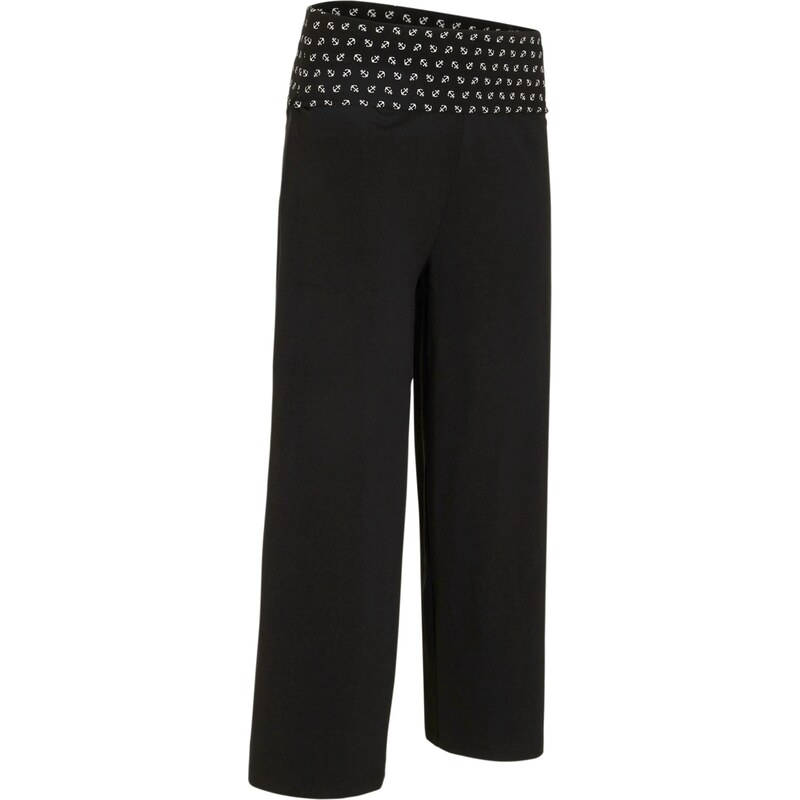 bonprix Úpletové nohavice Culotte s pohodlným pásom, po lýtka, farba 44797764