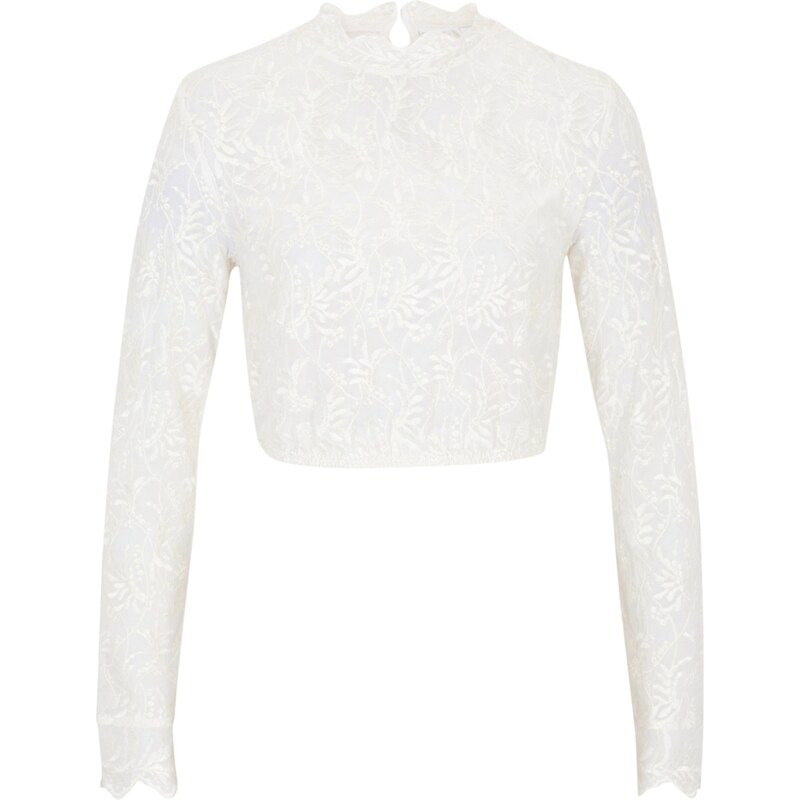 bonprix Blúzka dirndl s dlhým rukávom, farba biela 45697616