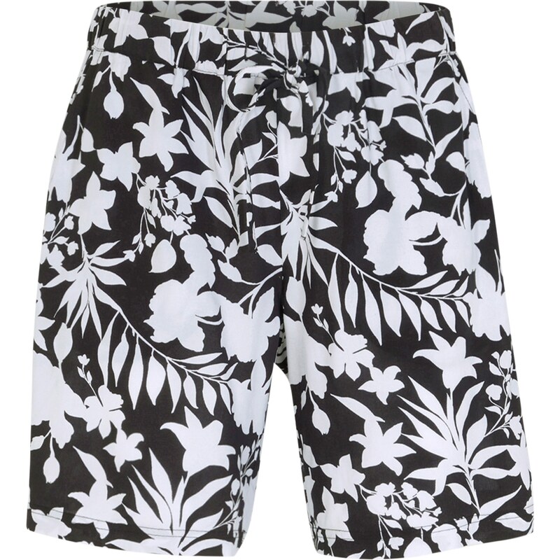 bonprix Šortky, široké, viskózové s pohodlným pásom, farba čierna 44812711