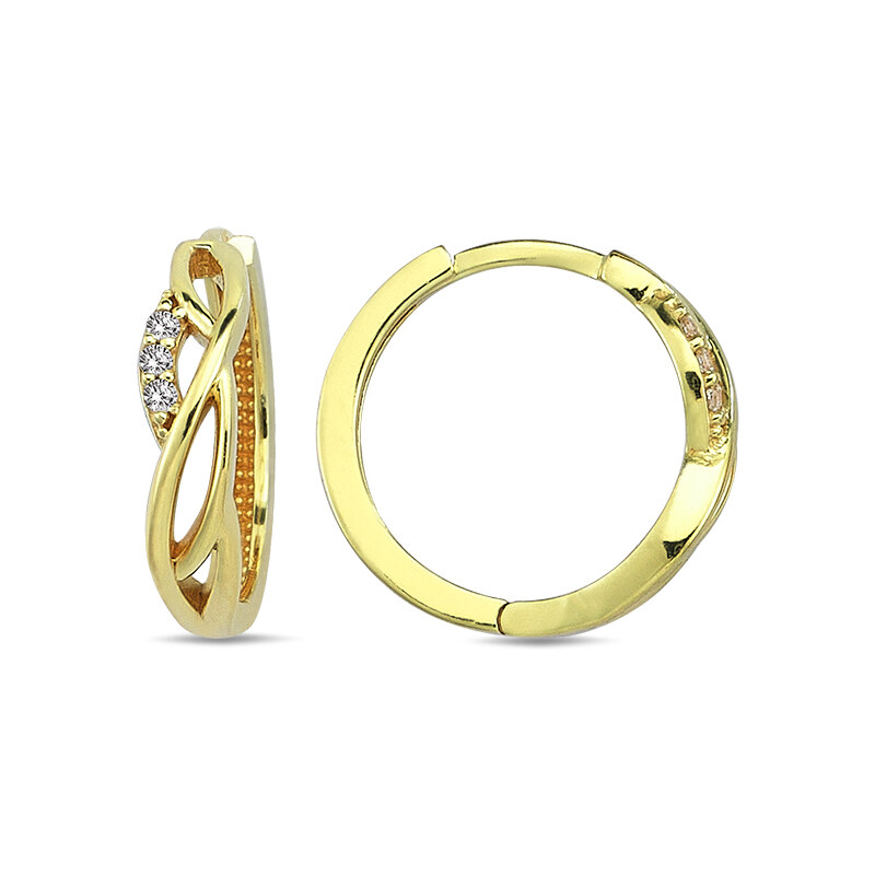 Lillian Vassago Zlaté krúžkové náušnice so zirkónmi 1,5 cm LLV98 49455271