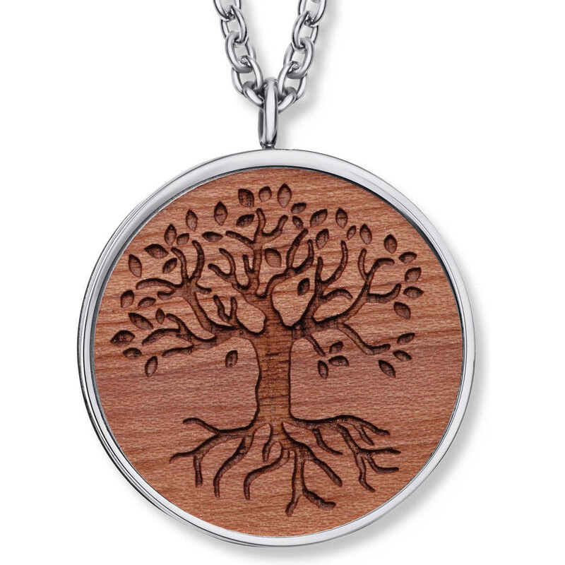 CRYSTalp Slušivý oceľový náhrdelník Strom života 30436.W2.E.03 66593439
