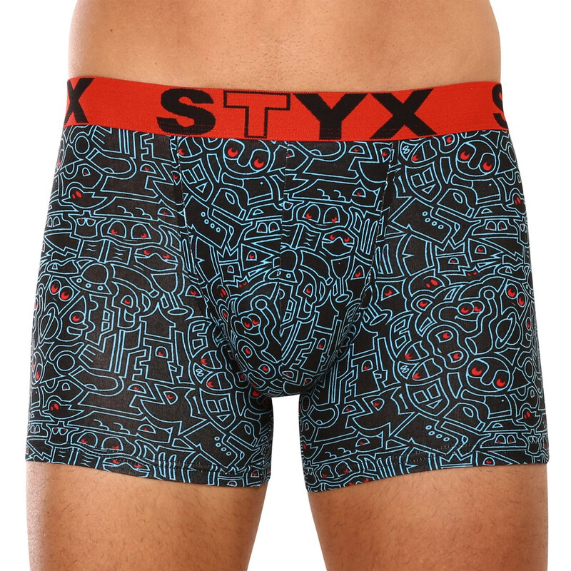 Pánske boxerky Styx long art športová guma doodle (U1256) 44479828