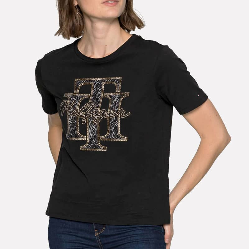 Dámské černé triko Tommy Hilfiger 23118 44747579