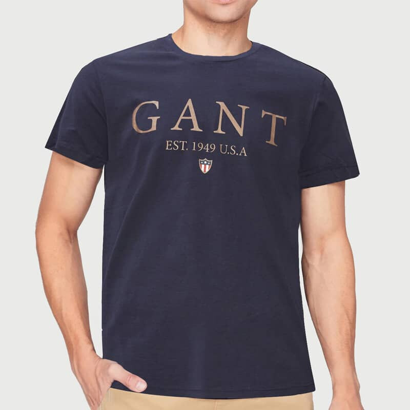 Pánské modré triko Gant 24116 44747590