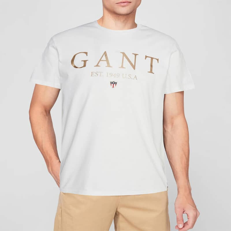 Pánské bílé triko Gant 24166 44747591