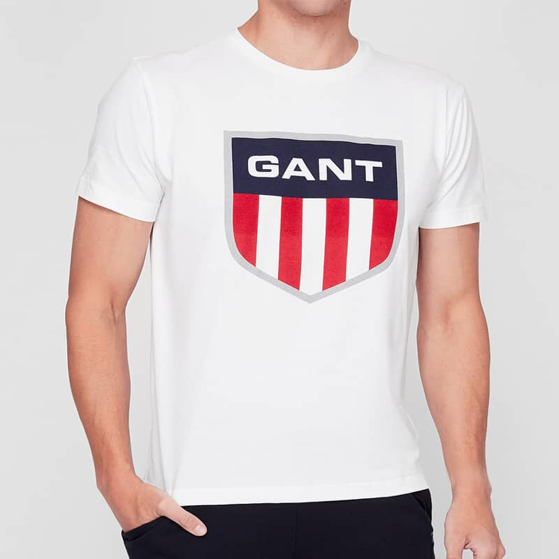 Pánské bílé triko Gant 24472