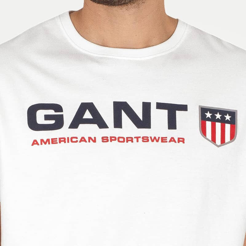 Pánské bílé triko Gant 25917
