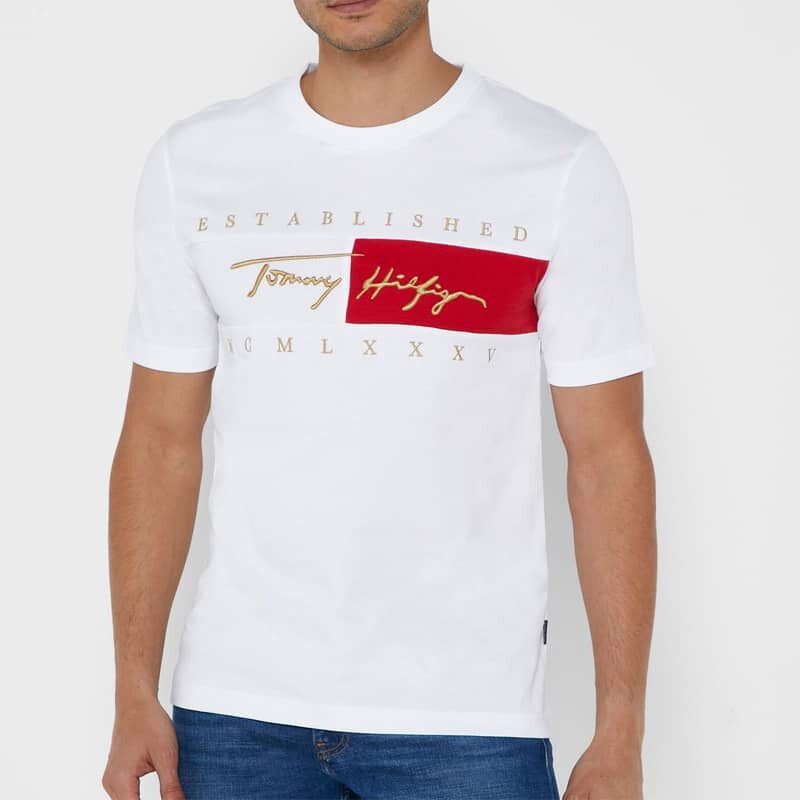 Pánské bílé triko Tommy Hilfiger 33346