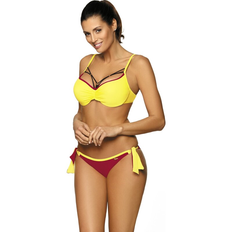 MARKO COLLECTION Žlto-fuchsiové bikiny s ozdobným výstrihom Shirley 44502129