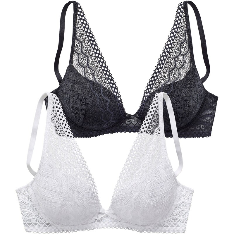 PETITE FLEUR Podprsenka čierna / biela 54251125