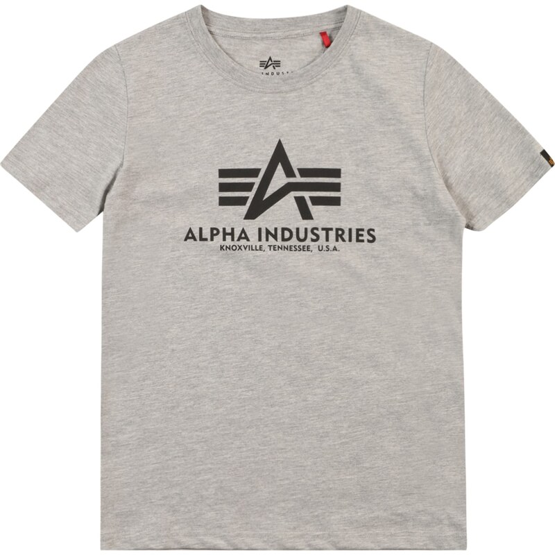 ALPHA INDUSTRIES Tričko sivá melírovaná / čierna 61973888