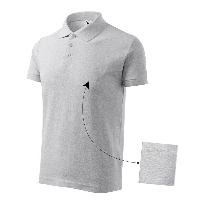 Bavlnená polokošeľa Malfini M MLI-21203 svetlo šedá melanž 44533463