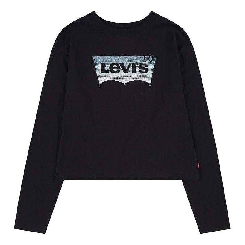 Detská bavlnená košeľa s dlhým rukávom Levi's čierna farba