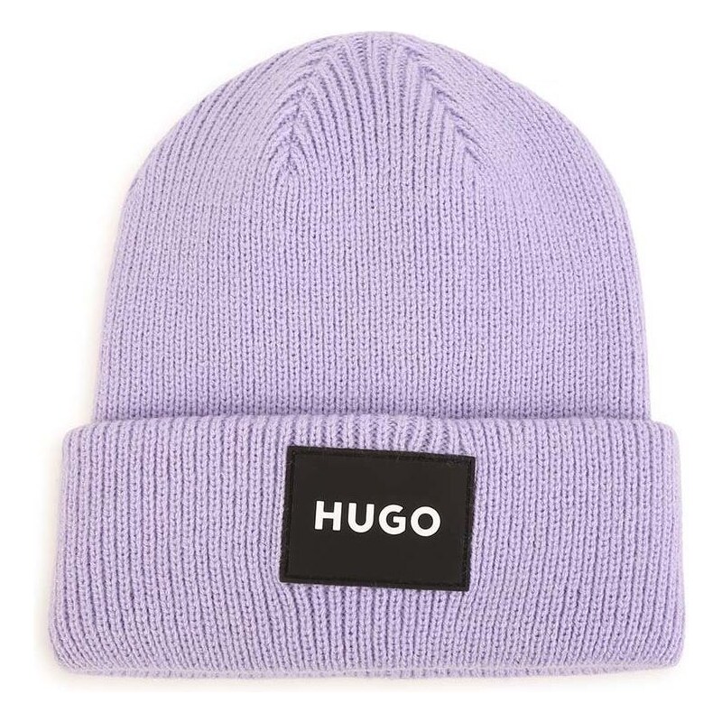 Detská čiapka HUGO fialová farba biela